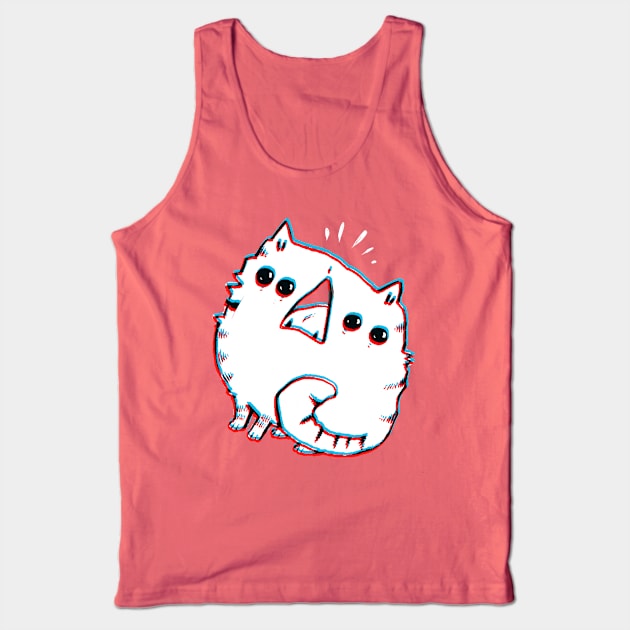 Alien cat with at least four eyes and 3D effect Tank Top by FANNIKATZ